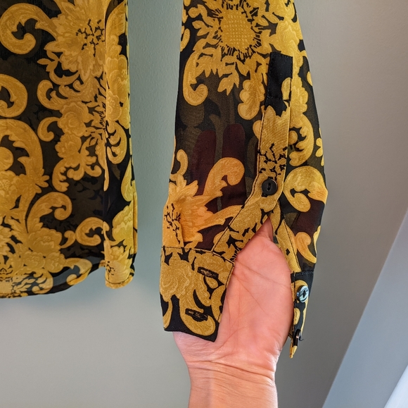 Damask Pattern Sheer Blouse - Picture 5 of 6